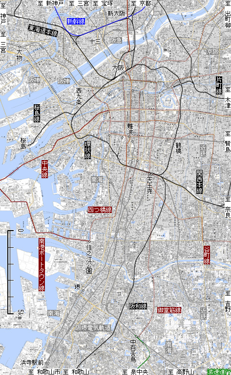 大阪市電路線図