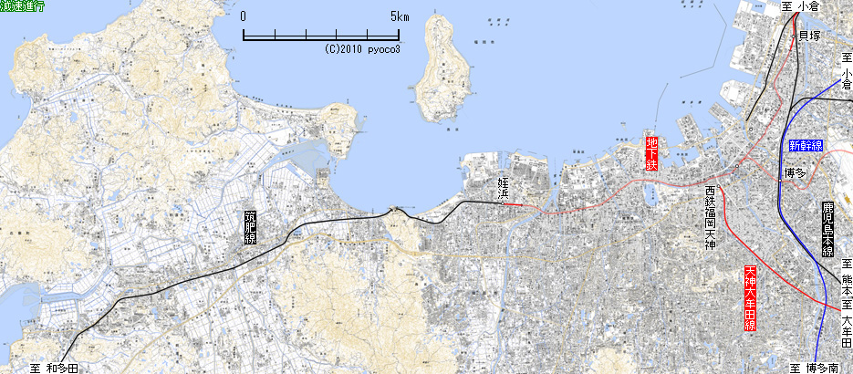 福岡市内線路線図