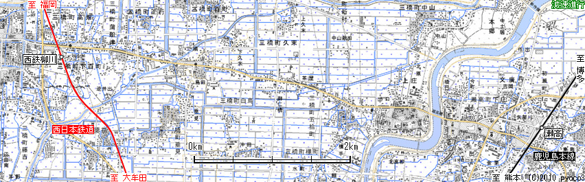 柳河軌道路線図
