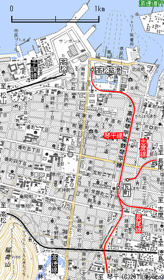 高松市内線路線図