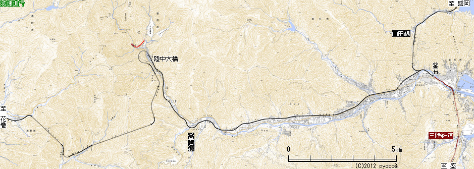 釜石専用線路線図