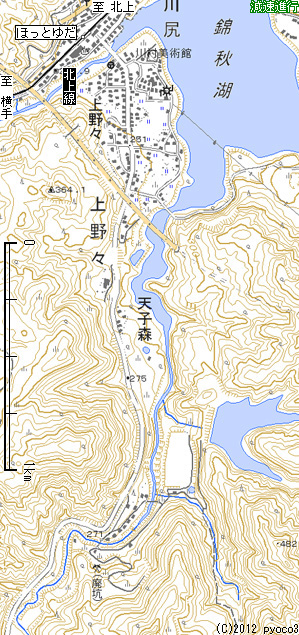 土畑鉱山専用線路線図